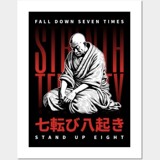 Japanese proverbs, fall down seven times stand up eight Posters and Art